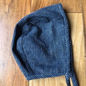 Briar Ticking stripe blue and white bonnet